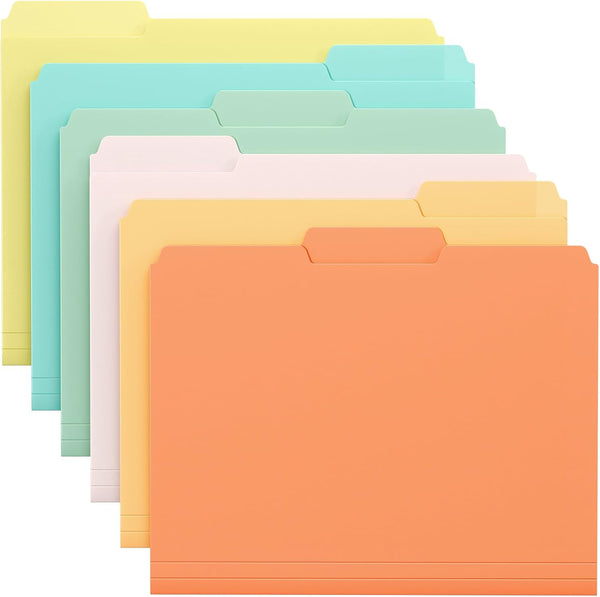 KTRIO 6 Pack Plastic File Folders Colored File Folders Letter Size - 6 Assorted Colors Heavy Duty Poly File Folders