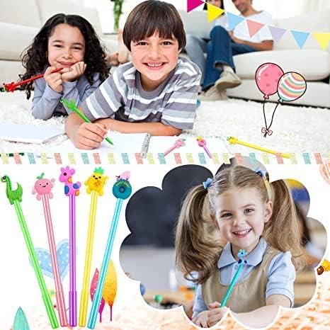 SANNIX 20 Pieces Cartoon Cute Gel Ink Rollerball Pens Bulk, Assorted Styles, Novelty Writing Pen for Kids, School,