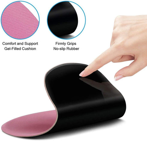 Office Mousepad with Gel Wrist Support, Ergonomic Gaming Desktop Memory Foam Mouse Pad, Pink