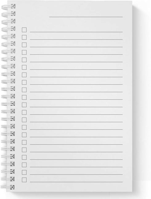 Motivational Softcover Spiral Notebook/Journal, 5.5" x 8.5", 120 Checklist Pages, Durable Gloss Cover, White Wire-o,