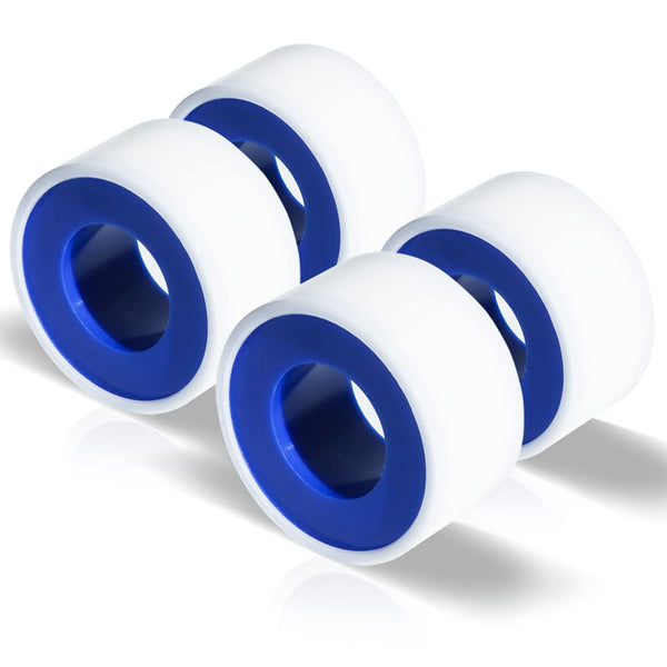 4 Rolls Teflon Tape 3/4 Inch(W) x 520 Inches(L) - Plumbing Tape, PTFE Thread Seal for Shower Head, Pipe Sealing, White