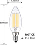 LED E14 Base Light Bulbs, Warm White 2700K, 60W Dimmable, 6W Candle Bulb, 6 Pack