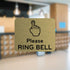 Please Ring Bell Sign - Adhesive Door Bell Sticker or Notice, SILVER/GOLD/BLACK with Universal Icon Symbol (Size 11cm x