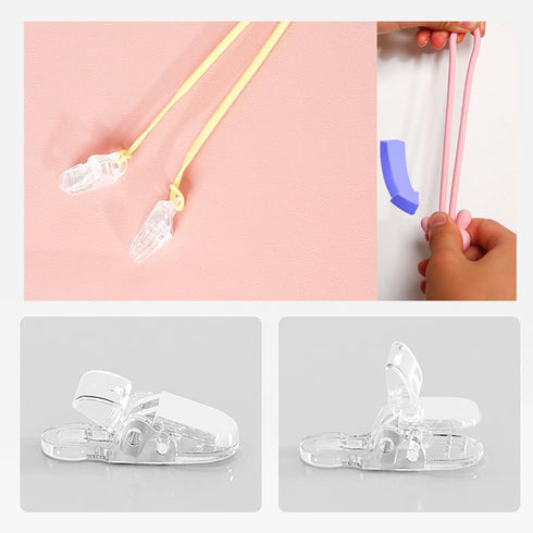 VASANA 3 Pcs Silicone Dental Bib Clips with Neck Chain,Colorful Napkin Holders for Adults, Seniors & Child Use (Random
