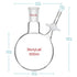 stonylab Borosilicate Glass Reaction Flask, Single-Neck with 24/40 Joint and PTFE Stopcock Valve, 500 ml