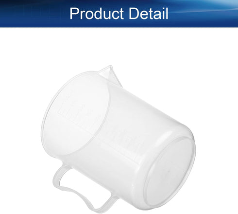 Bettomshin 1Pcs 1000ml Metric Plastic Graduated Beaker, Multipurpose Mixing Cups Measuring Cup for Lab Kitchen