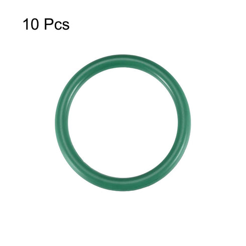 uxcell Fluorine Rubber O-Rings, FKM Seal Gasket for Machinery Plumbing, 34mm OD 27mm ID 3.5mm Width, Green, Pack of 10