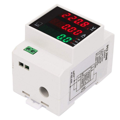Digital Voltmeter Ammeter Power Meter, Multi-functional Din Rail Power Factor Voltage Current Power Tester, Multimeter Volt Amp Watt Meter (AC 80-300 / 100A)