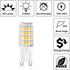 G9 LED Light Bulbs, 5W (40W Halogen Equivalent), 100V-240V, 430LM, Warm White 3000K, G9 Base, 12-Pack