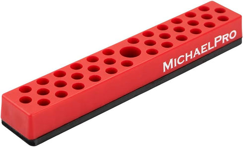 MichaelPro MP014004 36-Piece Magnetic Hex Bits Holder, Strong Magnetic Base Bits Organizer in Red