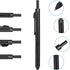 AUAUY 4 in 1 Multicolor Pen, Metal Cased Multifunction Pen, Gravity Sensor Multifunction Pen, 0.5mm 3 Color Ballpoint & 0.5mm Mechanical Pencil, 38 PCS Comes with Refill, Eraser, Metal Pen Case by AUAUY