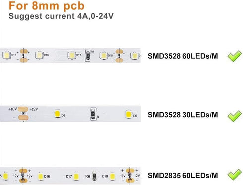 2 8mm Set 8mm 3528 2835 24 Pack LightingWill Pin LED Strip Light Connector Kit, Solderless Adapter Connectors, LED