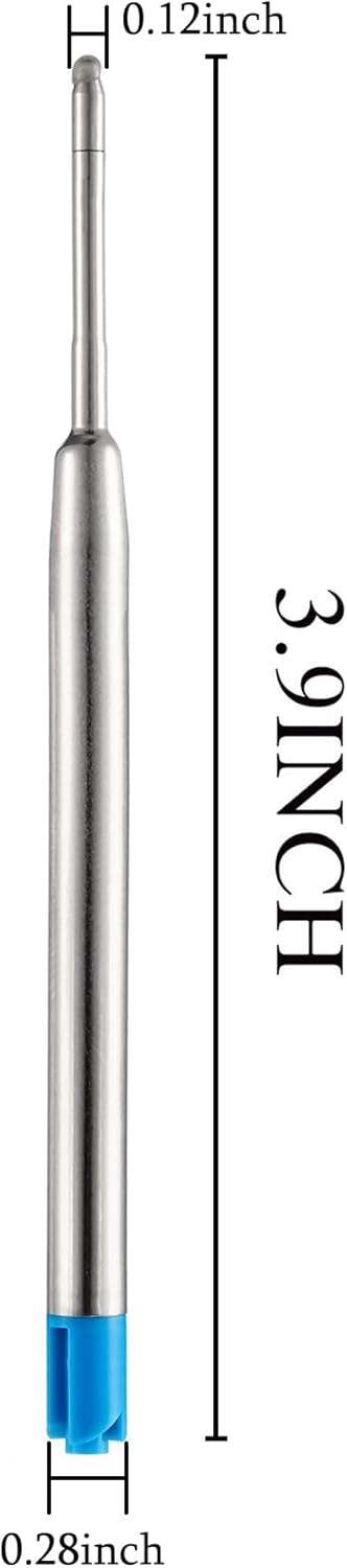 DunBong Blue Ink Refill Pack of 5, Replaceable Medium Point Ballpoint Pen Refills (Blue)
