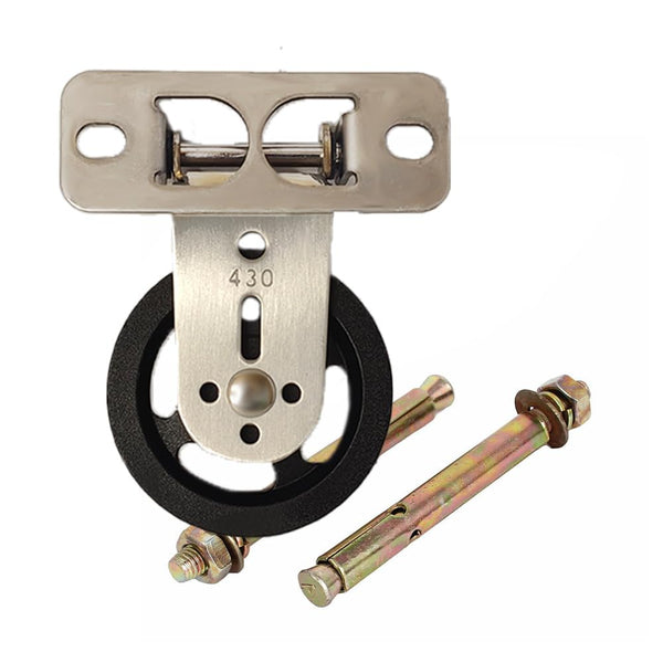 3.5 Inch Wall Mount Pulley Wheel, Heavy Duty Gym Cable Wheel with 180-Degree Hinge Rotation