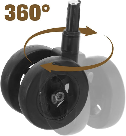 4Pcs Homoyoyo Baby Walker Wheels Stroller Wheels Replacement Stroller Caster Black PP Material Swivel Stem Quiet