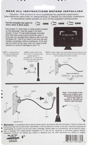Hillman Furniture Anti-Tip Kit 400Lb
