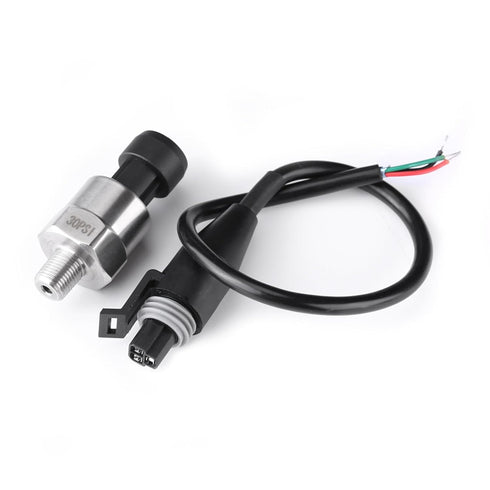 Pressure Transducer Sender Sensor for Oil Fuel Air Water, 1/8" NPT Thread Stainless Steel, 30 PSI