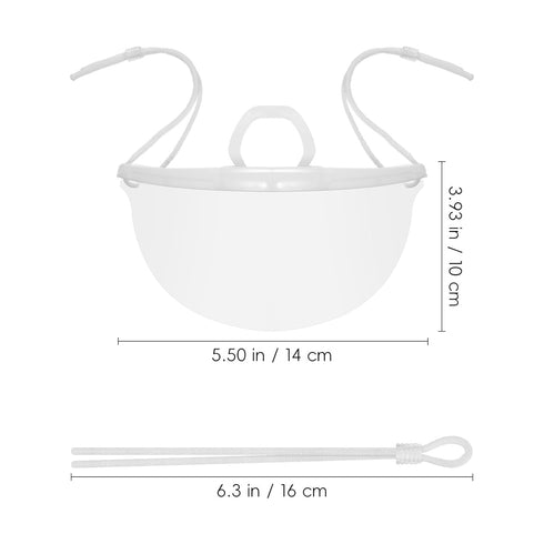 20 Veemoon PCS Clear Mouths Masks,Anti-Fog Mouth Shield Plastic Chef Masks with Chin Rests for Restaurant Catering