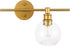 Living District 1 Collier Light Brass and Clear Glass Right Wall Sconce