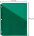 JAM PAPER Plastic Binder Dividers with Pocket - 11 3/16 x 9 1/4 - Green - 6/Pack
