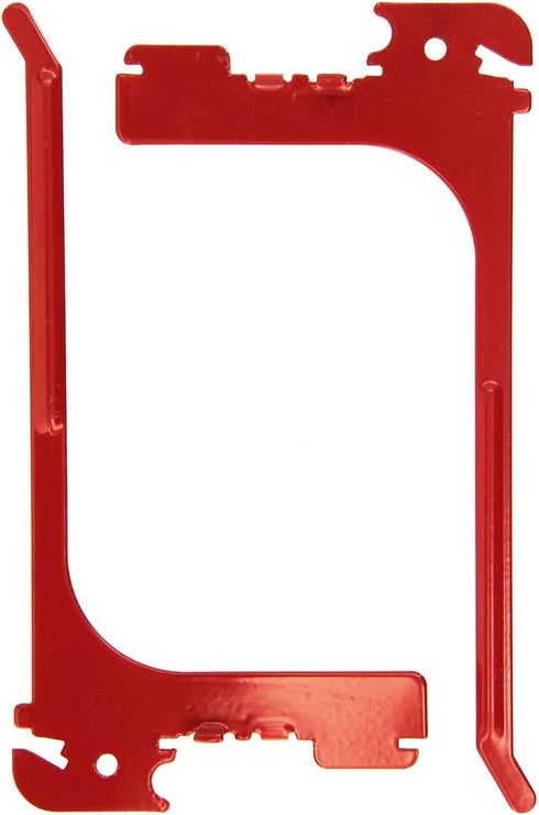 Wall Control 2 Pack Red 6in Reach Extended Slotted Hooks - Rust Resistant Metal Pegboard Hooks for Garage Tool Storage
