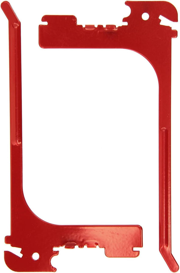 Wall Control 2 Pack Red 6in Reach Extended Slotted Hooks - Rust Resistant Metal Pegboard Hooks for Garage Tool Storage