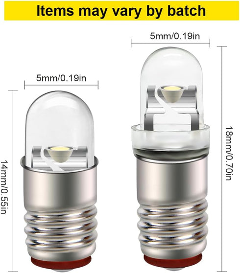 E5 Bulb 12V E5 E5.5 Bulb Lights(Pack 4) Ruiandsion LED White Screw Base LED Upgrade for Modle Train