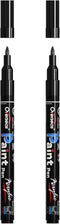 Overseas Paint Pens Paint Markers, Black Permanent Acrylic Paint Pens 2 Pack, Waterproof Extra Fine Marker Pen