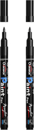 Overseas Paint Pens Paint Markers, Black Permanent Acrylic Paint Pens 2 Pack, Waterproof Extra Fine Marker Pen