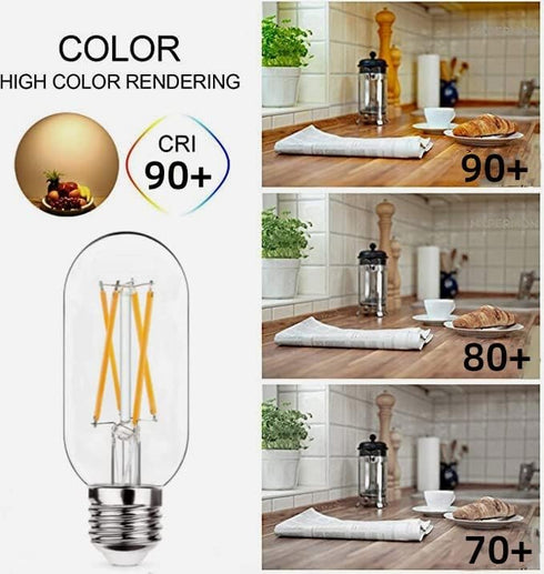 Dimmable E26 LED Light Bulb 6W, 60W Equivalent, Antique Clear Edison Filament Bulb, 600 Lumens, 2700K, Pack of 6