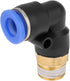 Push in Joint Pneumatic Connector, 10 pcs 8mm G1 Push Fittings, 90 Degree Male Thread Quick Connect