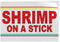 Fastasticdeals Decal Stickers Multiple Sizes Shrimp on Stick Red Bar Restaurant Food Truck