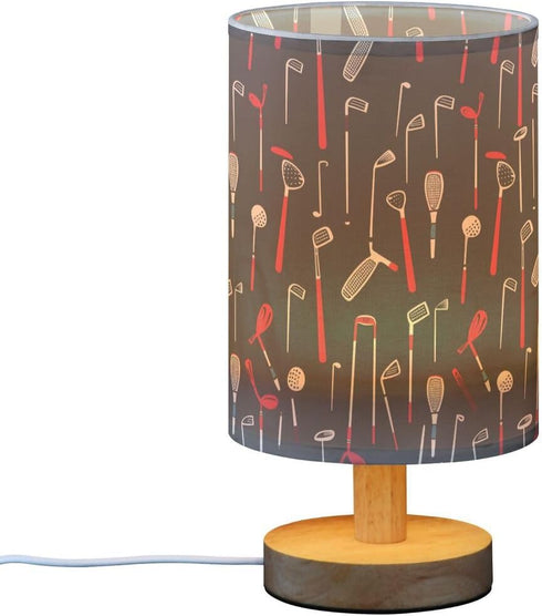 WEIYEKO Red Golf Glory Bedside Table Lamp with USB Port LED Nightstand Desk Lamp for Bedroom Office Living Room Decor