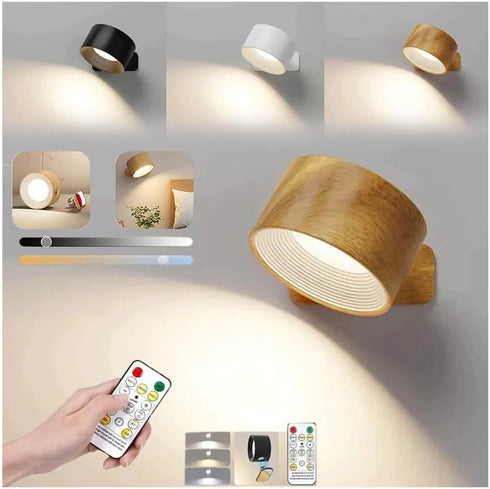 Generic Lights in Sweden Style Remote Wall Lamp with 360 Magnetic Rotation, Peel