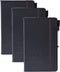 Coeus Journal A5 Half Dot Grid/Half College Ruled Notebook, 3-Pack, Extra Thick 160GSM Paper, Dry Erase Sheet, Black
