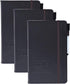 Coeus Journal A5 Half Dot Grid/Half College Ruled Notebook, 3-Pack, Extra Thick 160GSM Paper, Dry Erase Sheet, Black