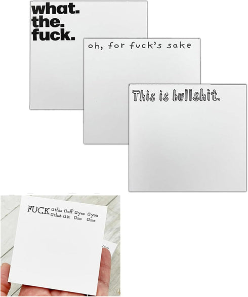 Funny Sticky Note What The F*cks F*ck Notepad, Novelty Notepads, Funny Desk Accessory Gifts for Friends
