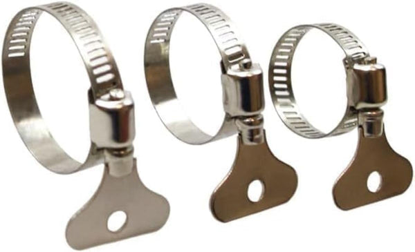 Assortment of 15 Adjustable Hose Clamps, 304 Stainless Steel, Ideal for Plumbing, Automotive, Mechanical