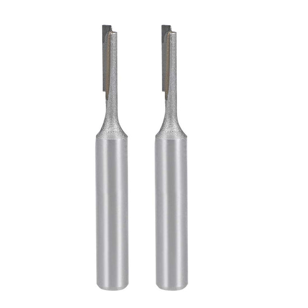 uxcell Router Bit 1/4" Shank, 1/8" Cutting Dia Single Straight Flute Carbide Tool for Woodworking, 2 Pcs