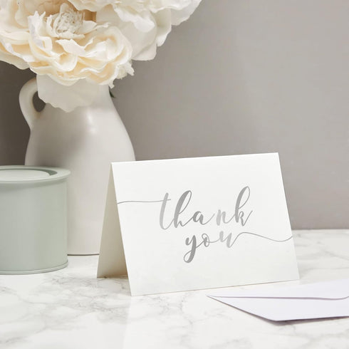 Sustainable Greetings Set Pack 120, 3.75 5 120 Thank You Notes with Envelopes - Blank Inside for Personal Messages