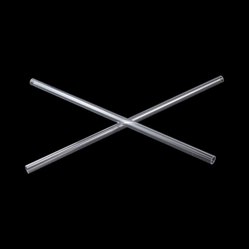 10mm OD Clear Rigid Tubing Plastic Test Tubes, 7mm ID, 300mm Length, Pack of 6