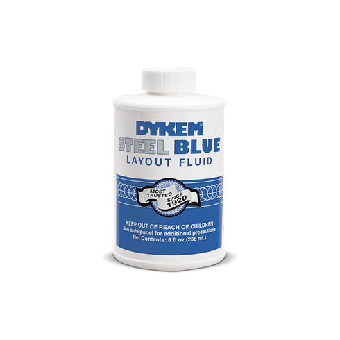 Dykem 80400 Steel Blue Layout Fluid 8 oz - Brush-In-Cap