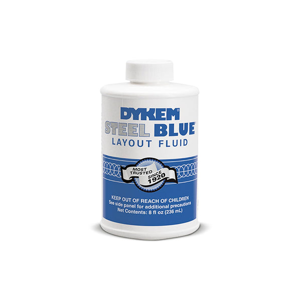 Dykem 80400 Steel Blue Layout Fluid 8 oz - Brush-In-Cap