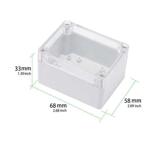 68x58x33mm ABS Plastic Junction Box, Waterproof IP65 Electrical Enclosure Box Universal Project Connection Box with PC Transparent Clear Cover 2.7x2.3x1.3 inch(68 x58 x33 mm)