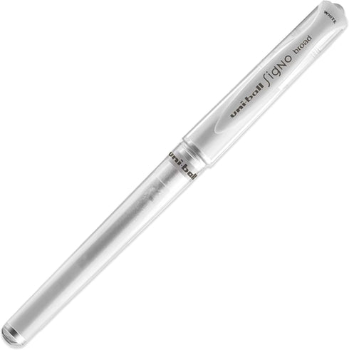 Uni-ball UM 153 Signo Broad Point Gel Pen - White, Pack of 3