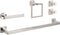 NearMoon 5 Pieces Bathroom Hardware Set 304 Stainless Steel, Square Towel Rack