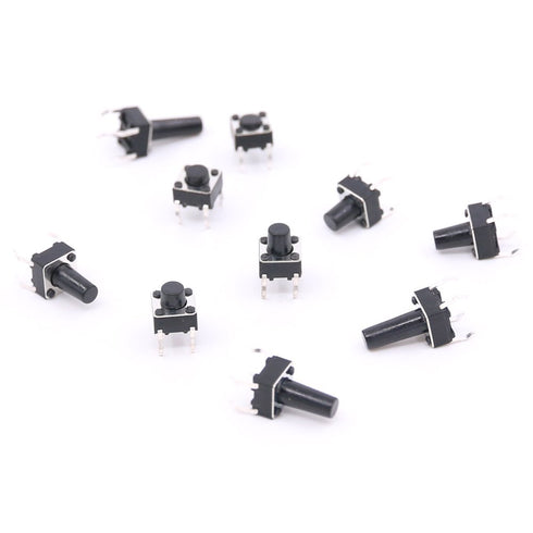 Hilitchi 200-Pcs Tactile Push Button Switch Micro Momentary Tact Assortment Kit, 6 x 6mm, 10 Value / 4 Pins
