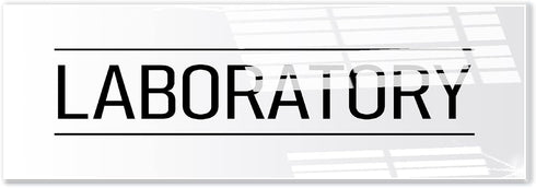 Laboratory Sign White 9x3 Inch - Indoor Self Adhesive Door Wall Sign with Minimalism Design