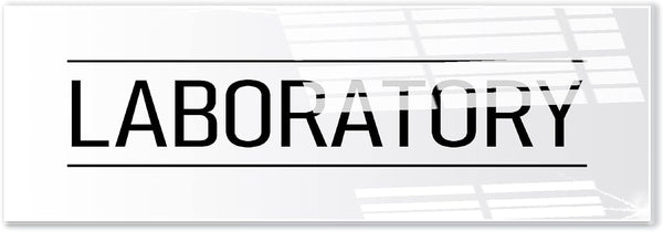 Laboratory Sign White 9x3 Inch - Indoor Self Adhesive Door Wall Sign with Minimalism Design