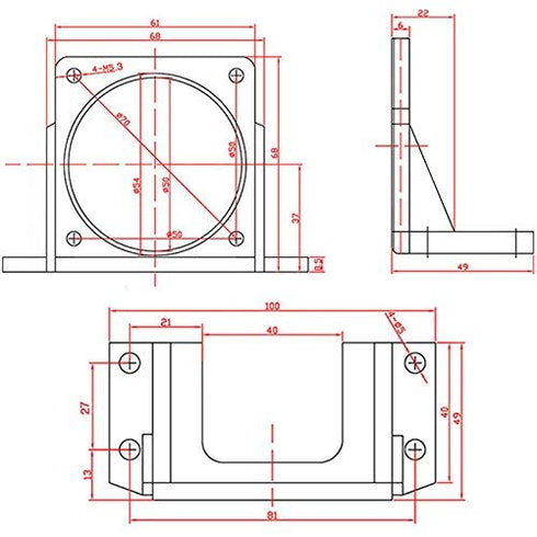 Motor Mounting Bracket for 60ktyz AC Gear Motor - Mini Motor Support Bracket